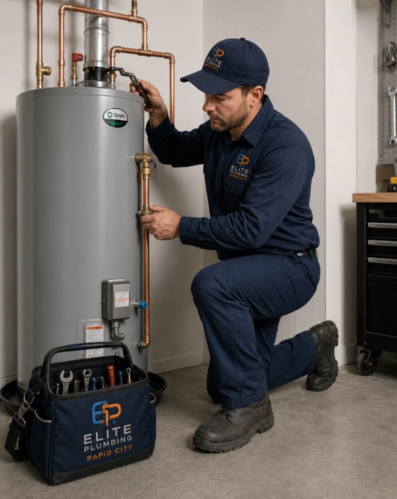 Water heater installation in a Rapid City, SD home